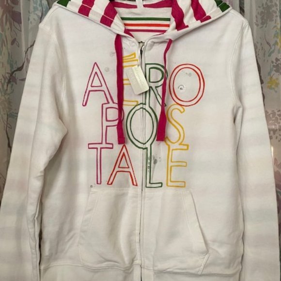 Aeropostale Jackets & Blazers - Aeropostale Reversible Logo/Stripe Hoodie, size XL